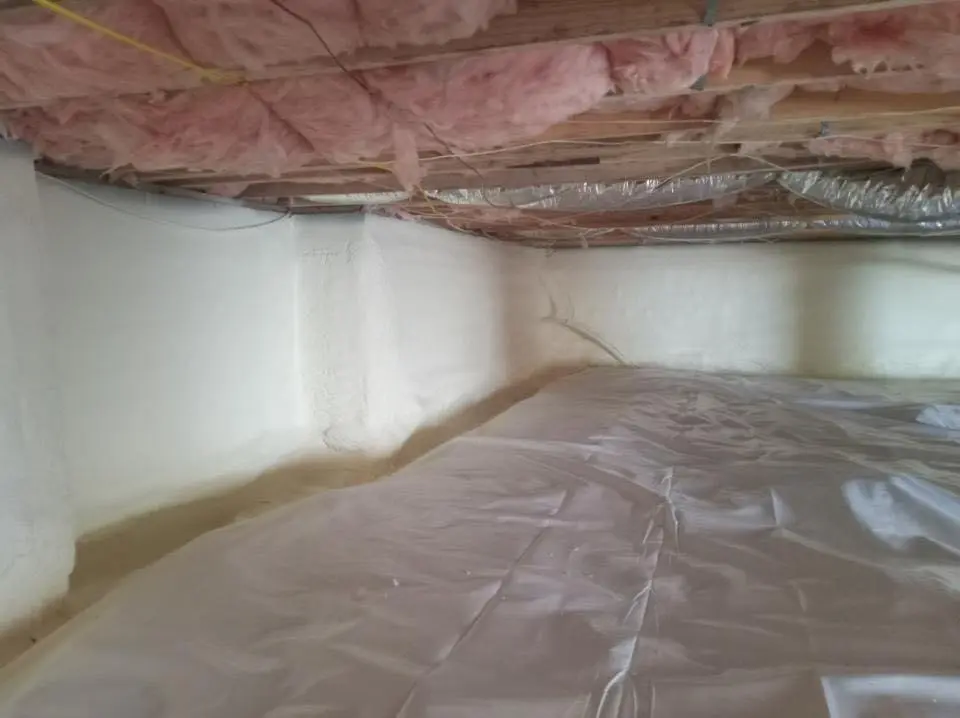 Crawl space encapsulation with closed-cell spray foam for Storm Damage Roof Repair in Drexel Heights